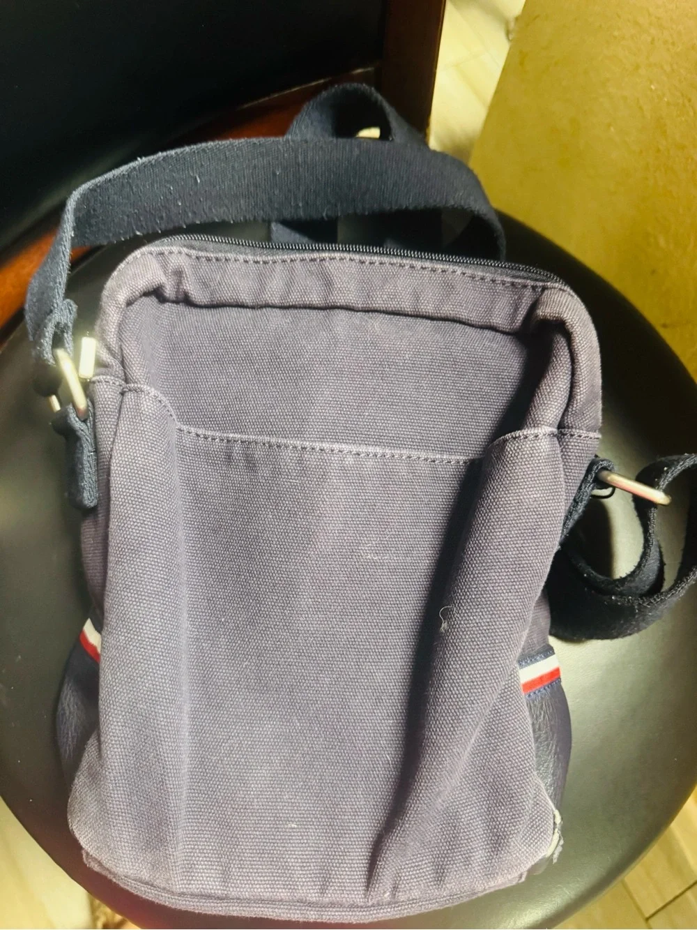 Tommy Hilfiger Navy Crossbody Messenger with Red & White Stripe